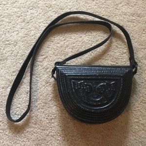 Leather box crossbody